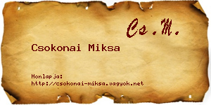 Csokonai Miksa névjegykártya